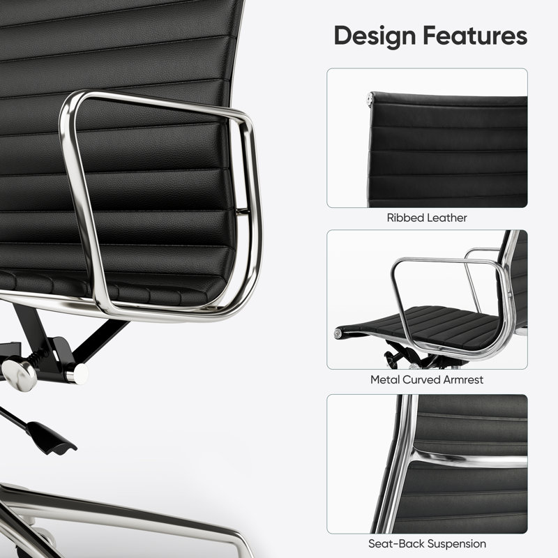 Wade Logan® Arola High Back Conference Chair Genuine Leather Wade Logan® Arola High Back Conference Chair Genuine Leather